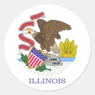 Adesivo Redondo Bandeira do Estado de Illinois