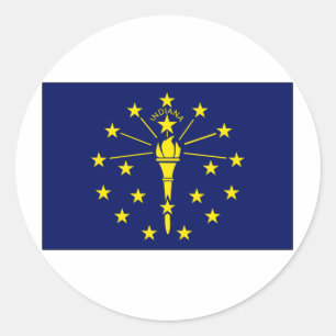 Adesivo Redondo Bandeira do estado de Indiana