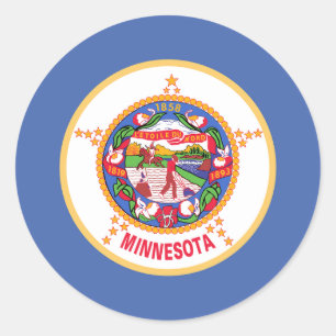Adesivo Redondo Bandeira do Estado de Minnesota