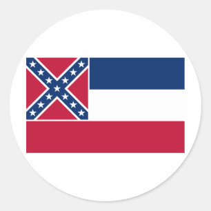 Adesivo Redondo Bandeira do estado de Mississippi