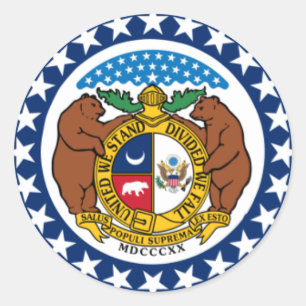 Adesivo Redondo Bandeira do estado de Missouri