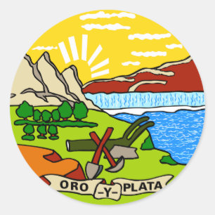 Adesivo Redondo Bandeira do Estado de Montana