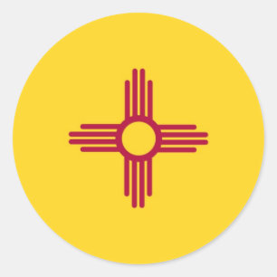 Adesivo Redondo Bandeira do estado de New mexico