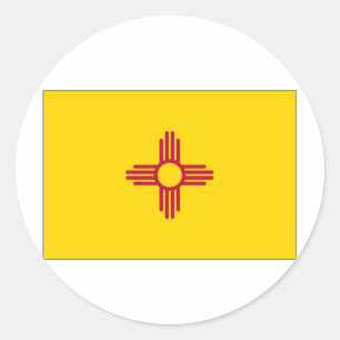 Adesivo Redondo Bandeira do estado de New mexico