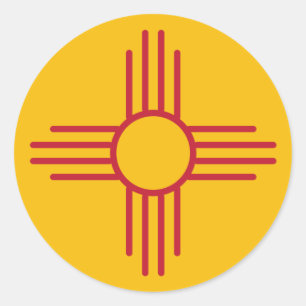 Adesivo Redondo Bandeira do estado de New mexico