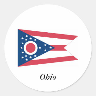 Adesivo Redondo Bandeira do estado de Ohio