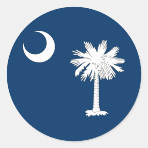 Adesivo Redondo Bandeira do estado de South Carolina