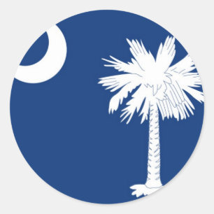 Adesivo Redondo Bandeira do estado de South Carolina