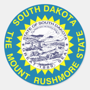Adesivo Redondo Bandeira do estado de South Dakota
