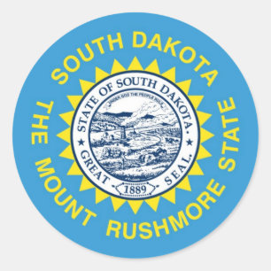Adesivo Redondo Bandeira do estado de South Dakota