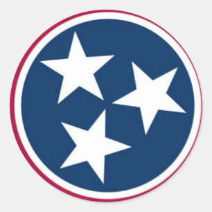Adesivo Redondo Bandeira do estado de Tennessee