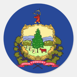 Adesivo Redondo Bandeira do estado de Vermont