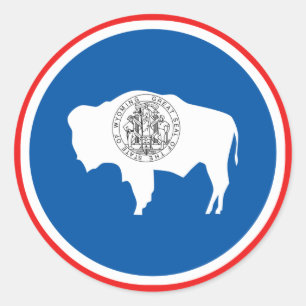 Adesivo Redondo Bandeira do estado de Wyoming