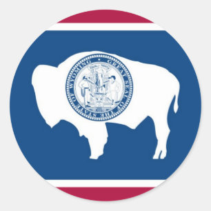Adesivo Redondo Bandeira do estado de Wyoming
