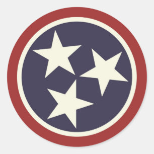 Adesivo Redondo Bandeira do Estado do Tennessee