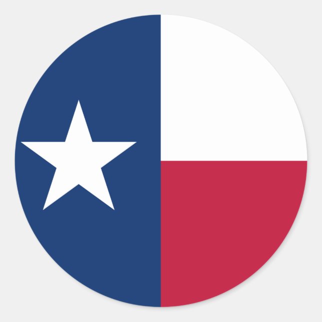 Adesivo Redondo Bandeira do Estado do Texas (Frente)