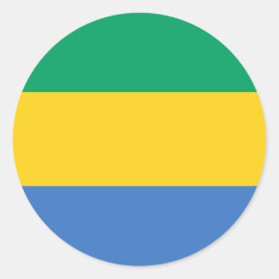 Adesivo Redondo Bandeira do Gabão