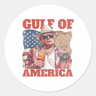 Adesivo Redondo Bandeira Do Golfo Da América Dos Eua Funny Usa