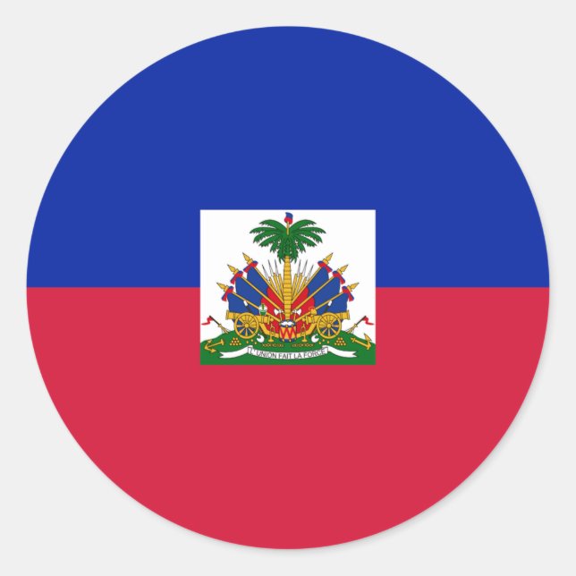 Adesivo Redondo Bandeira do Haiti (Frente)