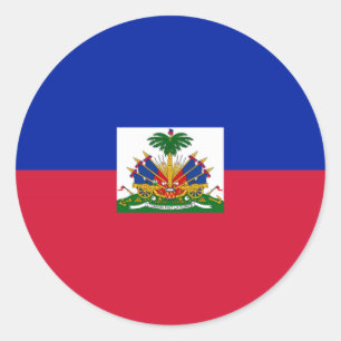 Adesivo Redondo Bandeira do Haiti