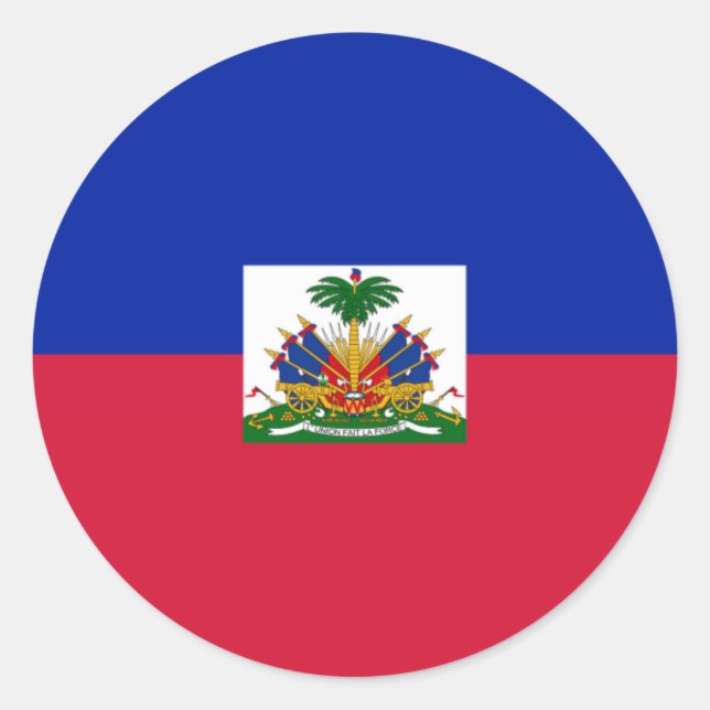 Adesivo Redondo Bandeira do Haiti (Frente)