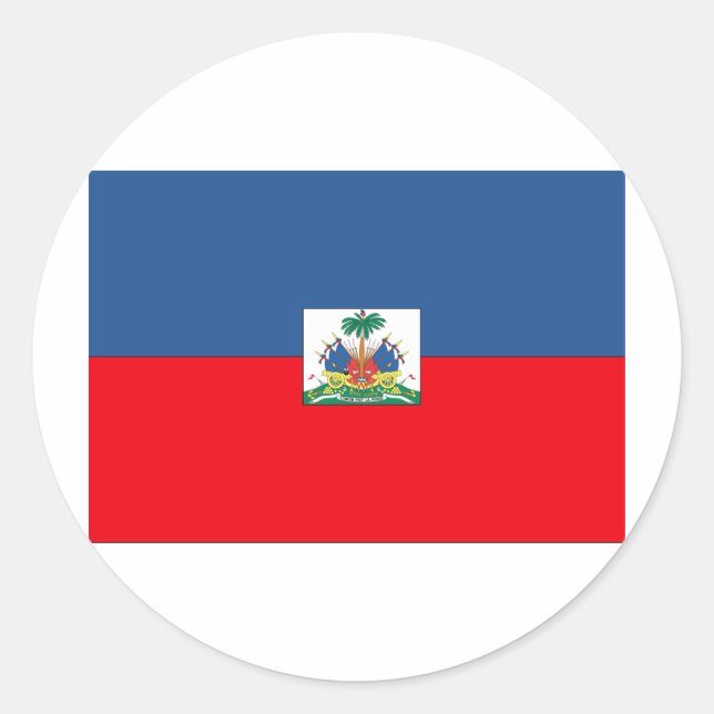 Adesivo Redondo Bandeira do Haiti (Frente)
