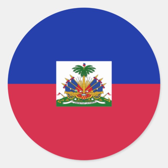 Adesivo Redondo Bandeira do Haiti, Bandeira do Haiti (Frente)