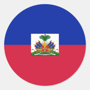 Adesivo Redondo Bandeira do Haiti Sticker