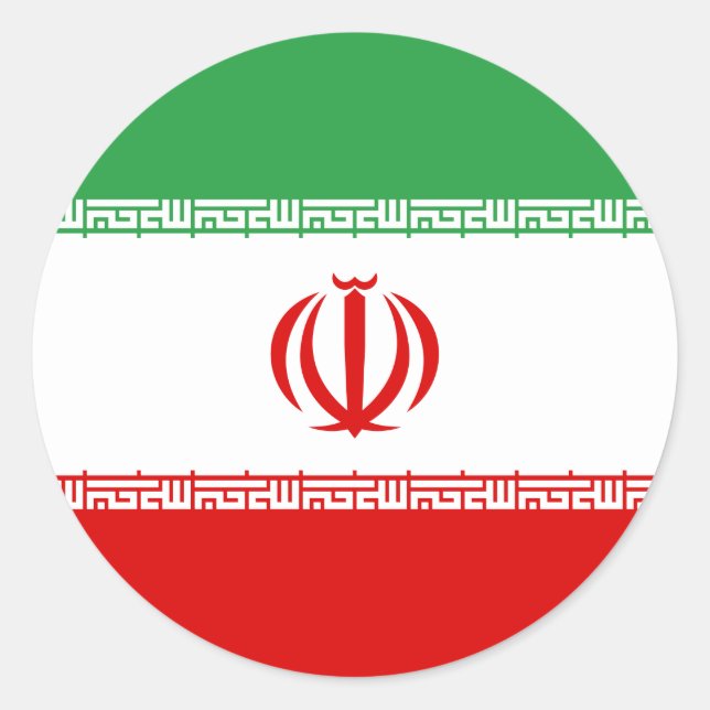 Adesivo Redondo Bandeira do Irã (iraniano) (Frente)