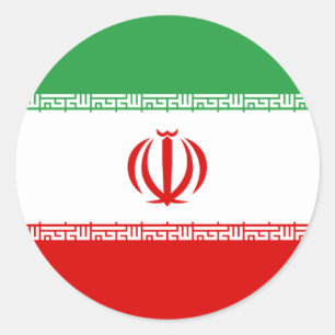 Adesivo Redondo Bandeira do Irã (iraniano)