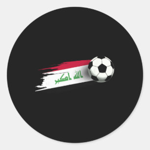 Adesivo Redondo Bandeira do Iraque Top Iraquiano Futebol Bandeira 