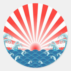 Adesivo Redondo Bandeira do Japão - NIPPON