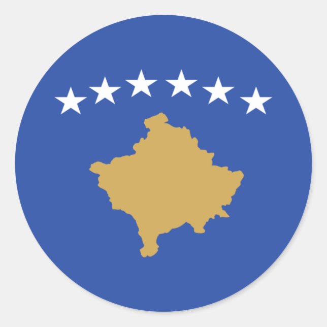 Adesivo Redondo Bandeira do kosovo (Frente)