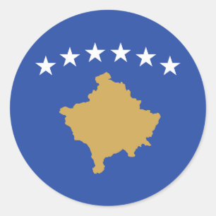 Adesivo Redondo Bandeira do Kosovo