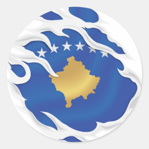 Adesivo Redondo Bandeira do Kosovo