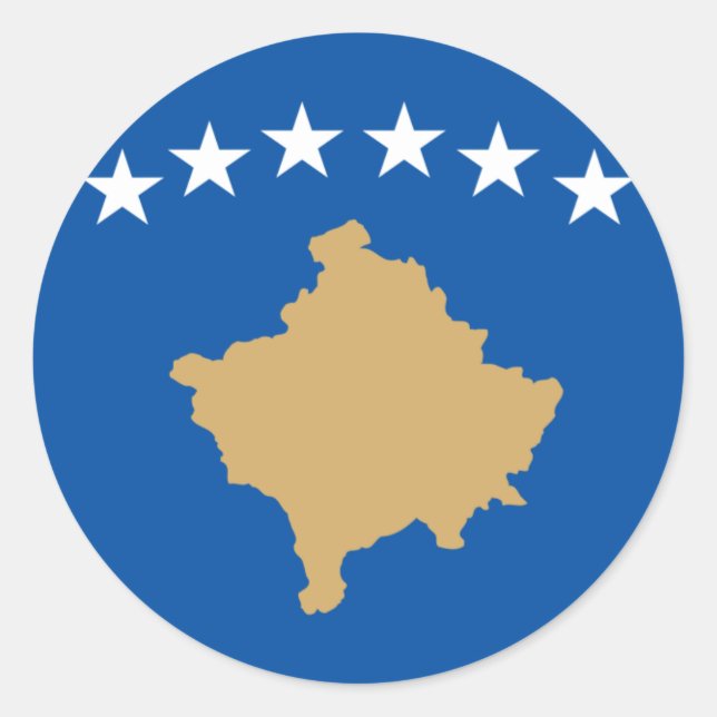 Adesivo Redondo Bandeira do Kosovo (Frente)