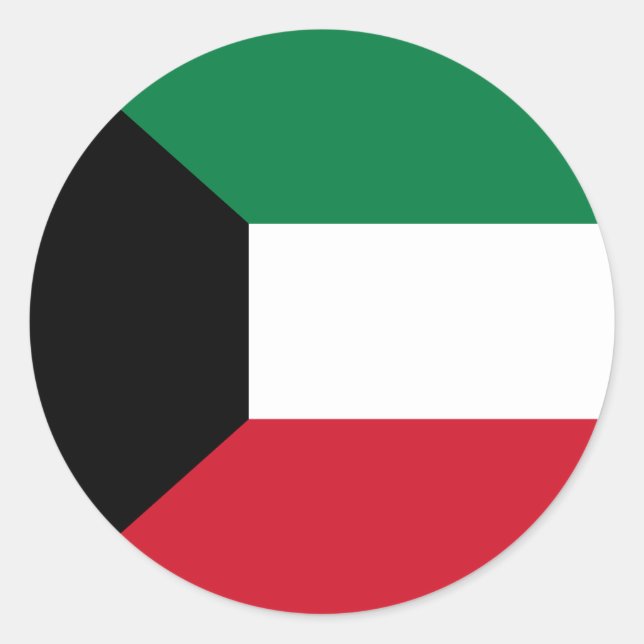 Adesivo Redondo Bandeira do Kuwait (Frente)