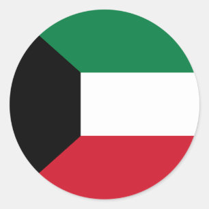 Adesivo Redondo Bandeira do Kuwait