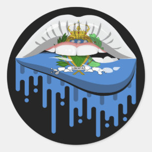 Adesivo Redondo Bandeira do lábios de São Marino