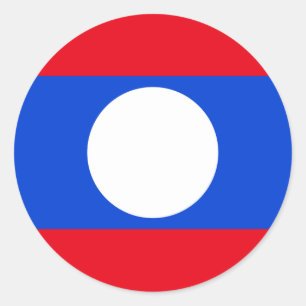 Adesivo Redondo Bandeira do Laos