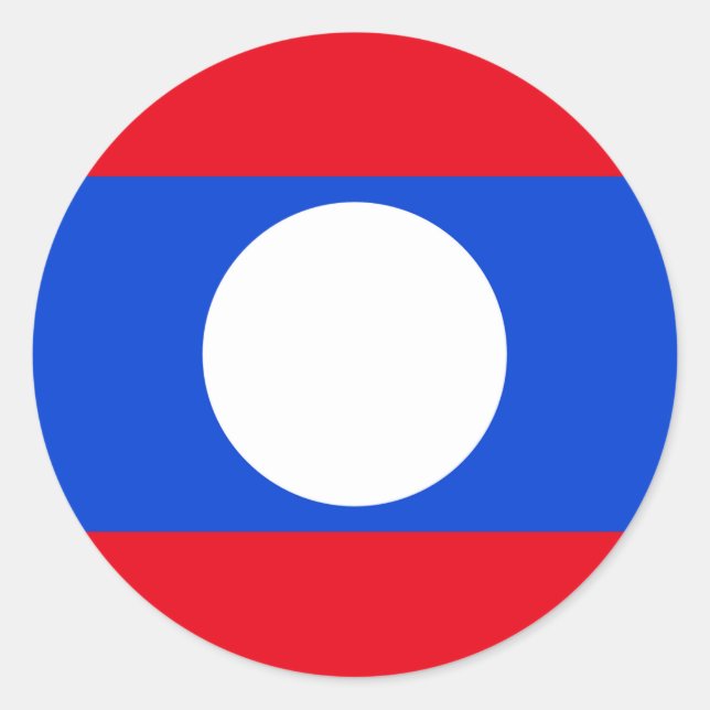Adesivo Redondo Bandeira do Laos (Frente)