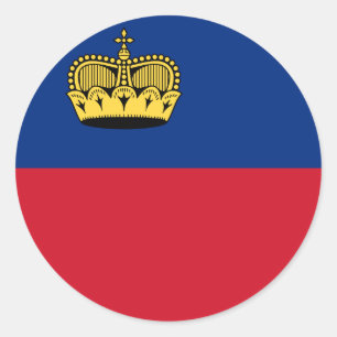 Adesivo Redondo Bandeira do Liechtenstein
