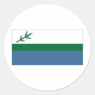 Adesivo Redondo Bandeira do local de Canadá Labrador
