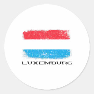 Adesivo Redondo Bandeira do Luxemburgo Europa Viagem Férias Europa