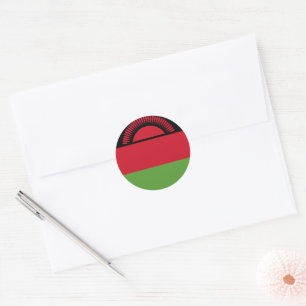 Adesivo Redondo Bandeira do Malawi