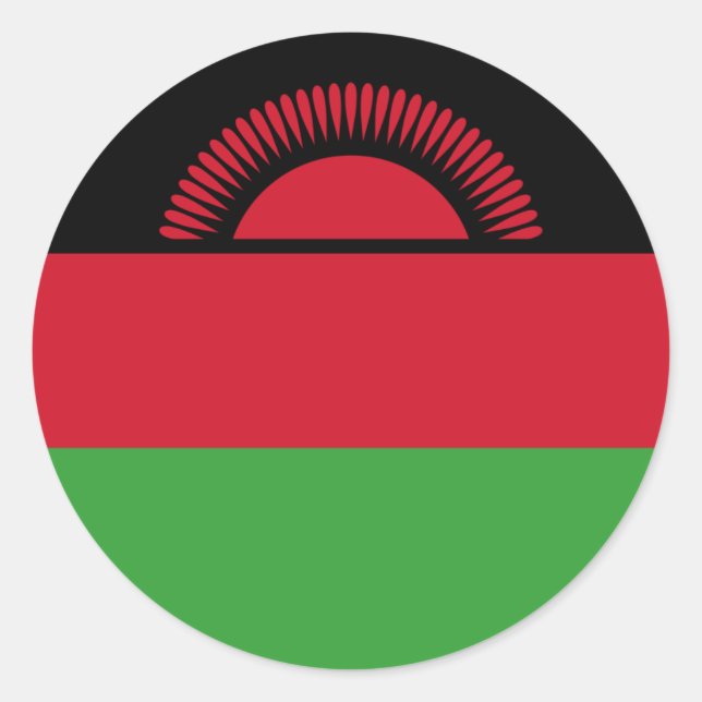 Adesivo Redondo Bandeira do Malawi, Bandeira do Malawi (Frente)