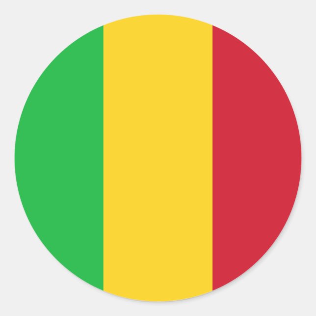 Adesivo Redondo Bandeira do Mali, Bandeira do Mali (Frente)