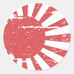 Adesivo Redondo Bandeira do marinho de Japão do vintage