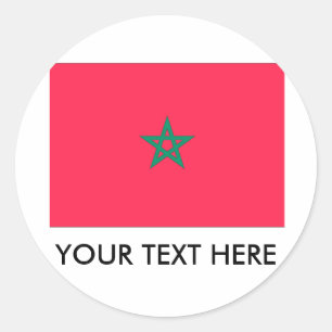 Adesivo Redondo Bandeira do Marrocos