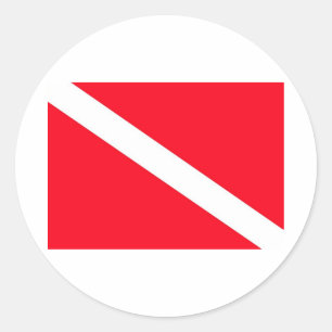 Adesivo Redondo Bandeira do MERGULHADOR - customizável
